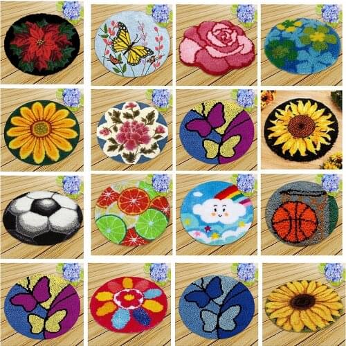 Flowers Series Latch Hook Kit Butterfly Latch Hook Rug Kits Cartoon Segment Embroidery Pillow Wool Carpet Embroidery knooppakket