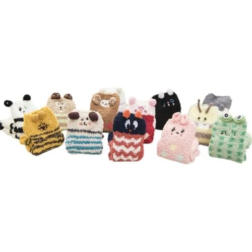 Baby Girls Boys Anti-slip Socks Cartoon 3D Animal Printed Newborns Fluffy Winter Warm Bed Sleep Socks Christmas Gifts 0-24M A20