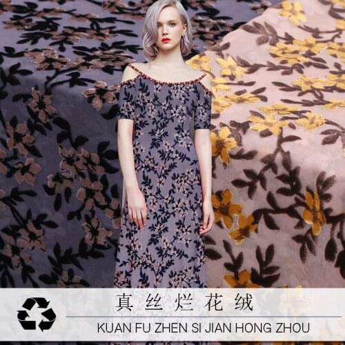 New Rotten flower silk velvet fabric silk clothing cheongsam dress cloth burnt flower velvet silk cloth spring and summer hot