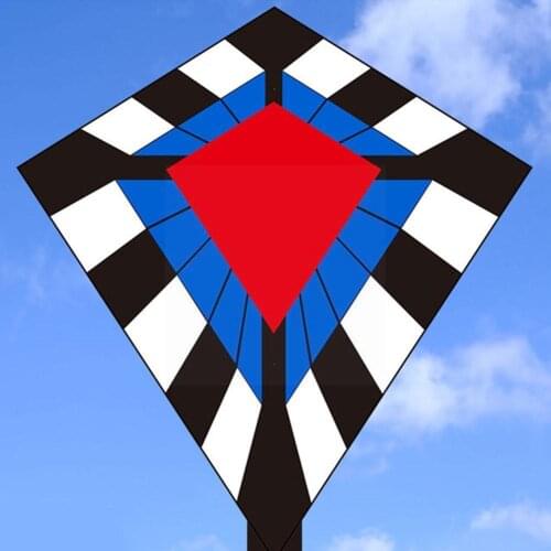 New Weifang Diamond-shaped Cartoon Color Plaid Cloth Large-scale Adult 300cm Width Line 80 Kite High Long-tailed Kite 90 Ta J9X1