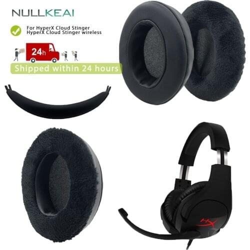 NULLKEAI Replacement Thicken Leather Velvet Earpads For HyperX Cloud Stinger Headphones High Quality Earmuff Headband