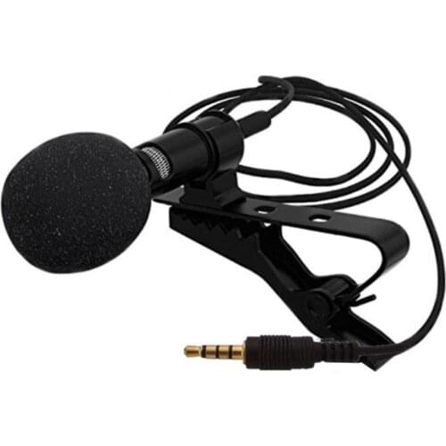 Portable External 3.5mm Hands-Free Wired Lapel Clip Microphone for Loudspeaker Phone Computer Accessory