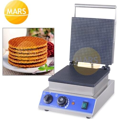 Commercial Crispy Egg Roll Maker Omelet Sandwich Iron Crepe Baking Pan Waffle Ice Cream Cone Baker Stroopwafel Syrup Iron Plate