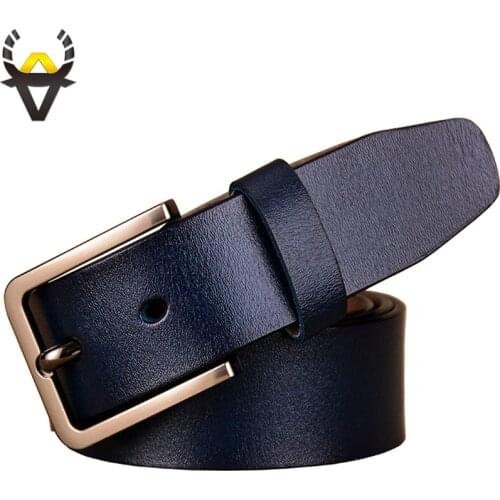 Fashion genuine leather belts for women Luxury designer pin buckle belt female Quality second layer cow skin strap Width 3.3 cm