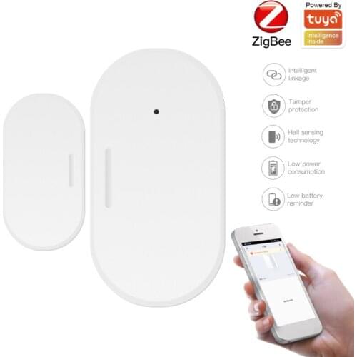 Tuya Zigbee Smart WiFi Door Sensor Smart Door Open/Closed Detectors Smartlife APP Wifi Window Sensor Work With Alexa/Google Home