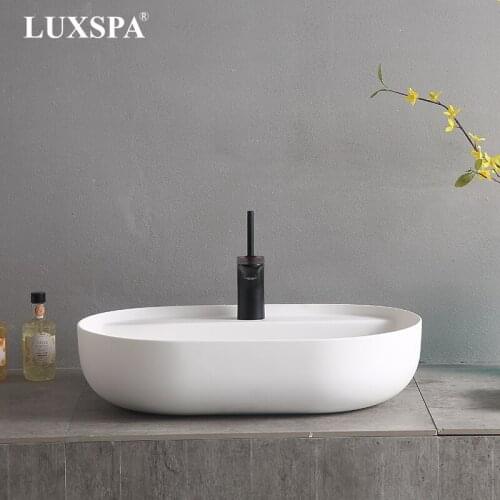 Modern Design Resin Stone Basin Matt White Artificial Stone Solid Surface Basin