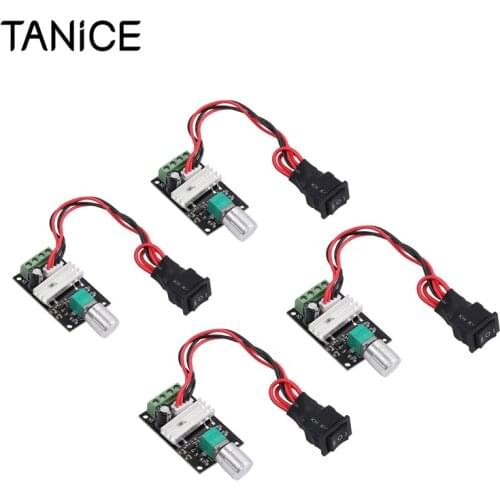 TANiCE 4Pcs For PWM Motor Speed Controler DC6-28V Motor Speed Regulator With High Quality Circuit Board For Providing 3A Current
