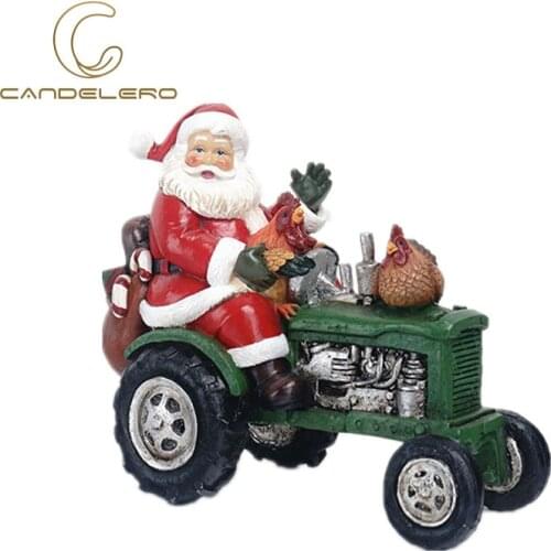 Statues Table Christmas Decoration Santa Train Motorcycle Boat Sculptures Figurines For Interior Room Ornaments Home Decor Craft