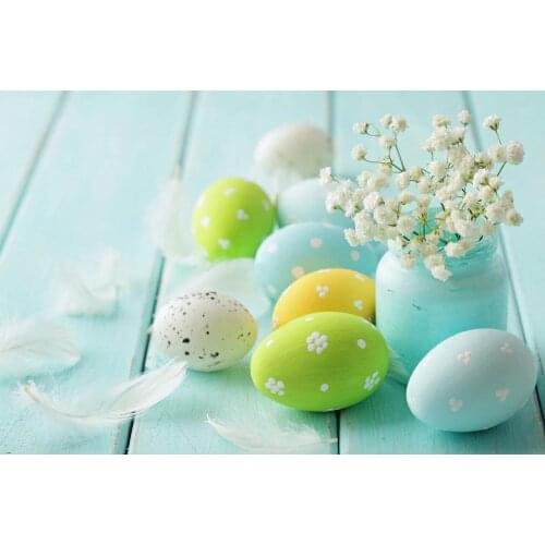 VinylBDS 220X150CM Easter Photography Backdrops Feather Wood Eggs Photographic Background Easter Day