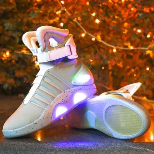 Adults Led Usb Charging Shoes Glowing Sneakers Children Hook Loop Luminous Light Up Shoes for Couple Basketball Shoes Sneakers