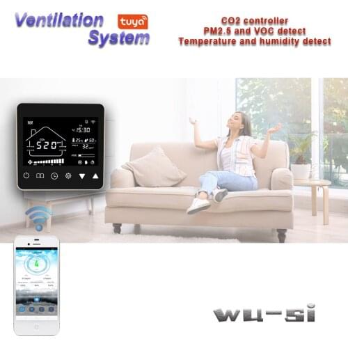 Wifi CO2 air quality control controller, VOC PM2.5 Temp Humidity Sensor suitable for such as offices, conference rooms