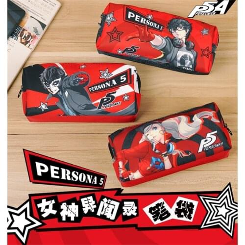 Japan Anime Persona 5 P5 Ren Amamiya Ann Takamaki Cosplay Student Pen Bag Pencil Case Daily Cosmetic Bag Unisex Storage Bag Gift