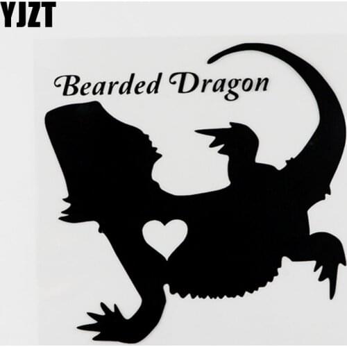 YJZT 13CMX12.7CM Animal Bearded Dragon Vinyl Originality Car Sticker Decal Black/Silver 8C-0045