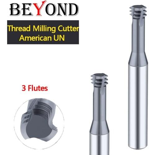 BEYOND Three Thread Center Milling Cutter Integral Tungsten Steel Carbide High Precision UNC/UNF American UN HRC60