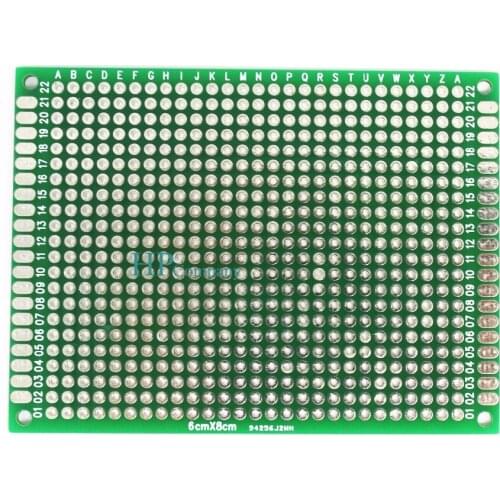 1PCS 6*8 6X8cm Double Side Prototype pcb Breadboard Universal Printed Circuit Board for Arduino 1.6mm 2.54mm Glass Fiber