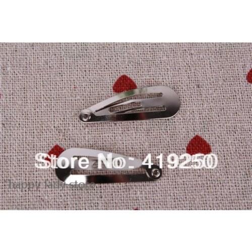 100pcs 9cm High quality elliptical shape Non Slip Snap Clips Slides Hair Bows