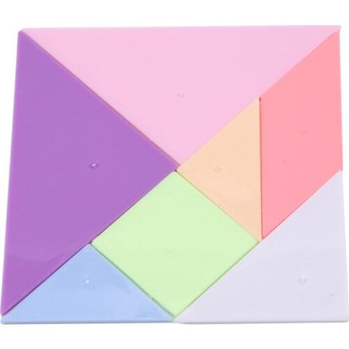 12.2*12.2cm 2021 Children Jigsaw Puzzle Rainbow Plastic Tangram DIY Brain Puzzle Kid Learning Education Puzzles Toy