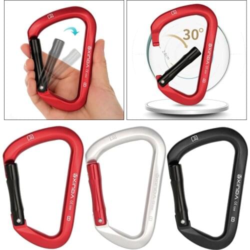 25KN Carabiner Clip Aluminum Gate Auto Locking Karabiner Clasp Swing D-Ring