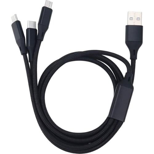 3 in 1 USB Cable for Mobile Phone Micro USB Type C Charger Cable for Huawei iPhone 11 pro XR XS Max X Fast Charging Cord 100PCS