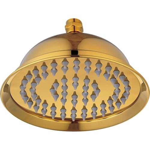 8 inch Luxury GOLD Brass Rain Shower Head GOLDEN Top Over-head Shower Sprayer Round Style--Wholesale And Retail Promotion