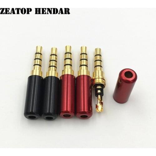 8Pcs Copper Mini 3.5mm 4 Pole Stereo with Clip Male Plug 3.5 Audio Speaker Jack for Earphone DIY Repairing Connector