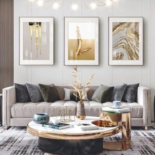 Abstract Painting In Gold Leaf Block, Golden Feather Print Poster, Modern, Wall Art, Image For Living Room, Sailor Decoration