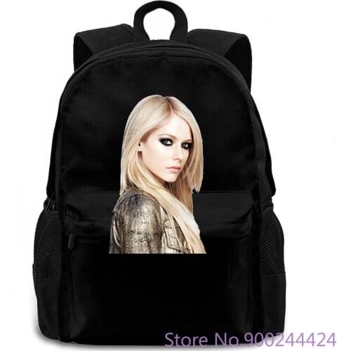 Avril Lavigne White D for Novelty Promotion women men backpack laptop travel school adult student
