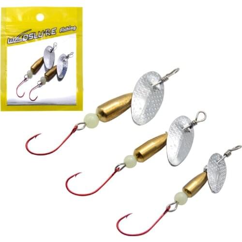 New Fishing Artificial Lure Compound Spinner Bait Fly Rotation Spoons Long Cast Single Hook 2.2g/3.8g/5.8g Lot 2 Pieces SALE