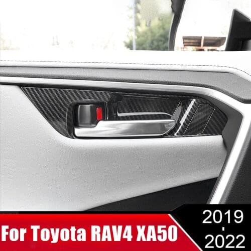 For Toyota RAV4 RAV 4 XA50 2019 2020 2021 ABS Car Styling Inner Door Handle Bowl Covers Trims Stickers Decoration Accessories