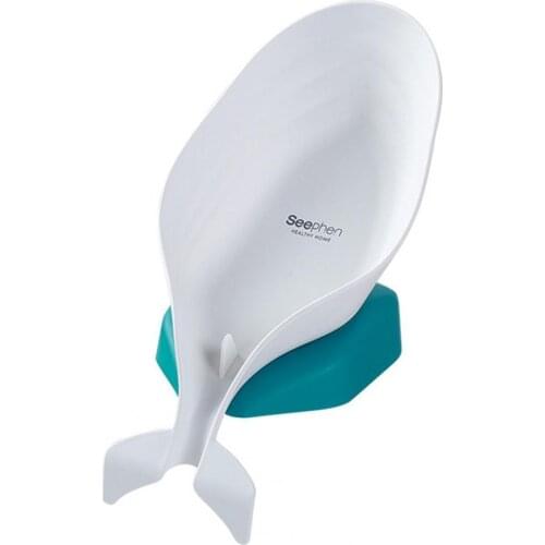 Drain Soap Dish Free Punch Anti-slip with Suction Cup Dolphin Shape Rack Cute Design Hardware Sucker Bathroom Organization