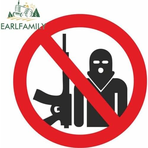 EARLFAMILY 13cm x 13cm Fight Against Terrorism Car Sticker Cartoon Decal Window Wall Decoration Waterproof Car Accessories