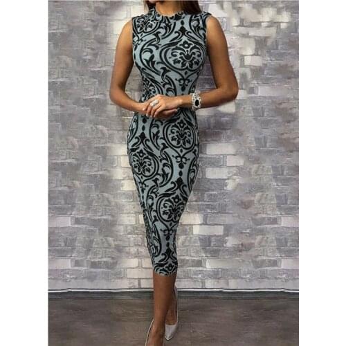 Hirigin 2019 Newest Style Plus Size Women Ladies Summer Dress Sleeveless Floral Boho Party Bodycon Dress Clothing Robe Femme