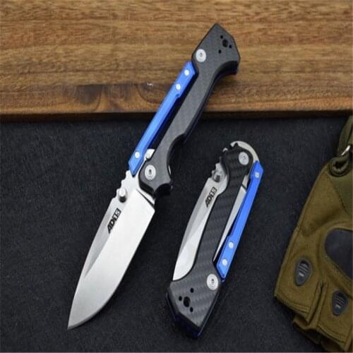 Customized M390 Powder Steel Cold AD-15 Tactical Folding Carbon Fiber Handle High Hardness Tactical Gear Sharp Utility EDC Tool