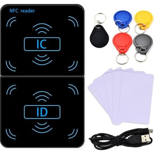 RFID Copier Duplicator 125KHz Key fob NFC Smart Card Reader Writer 13.56MHz Encrypted Programmer USB UID T5577 EM4305 Cards Tags