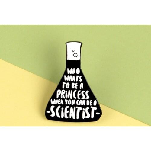 Creative Scientific Experiment Bottle Shape Alloy Enamel Brooch Fashion Geometric Simple Black And White Badge Pin Jewelry Gift