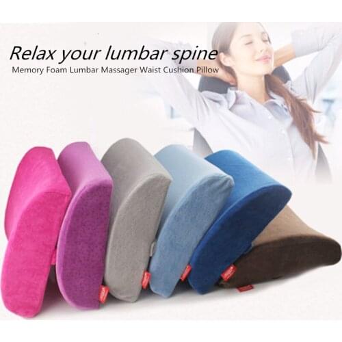 Slow Memory Foam Lumbar Support Back Massager Waist Cushion Pillow for Chairs In The Car Seat Pillows Home Office Relieve Pain