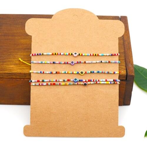 Minimalist Miyuki Beads Chain Bohemian Bracelet For Women Seed Beaded Rope Wristband Evil Eye Lucky Boho Bracelets Armband Gift