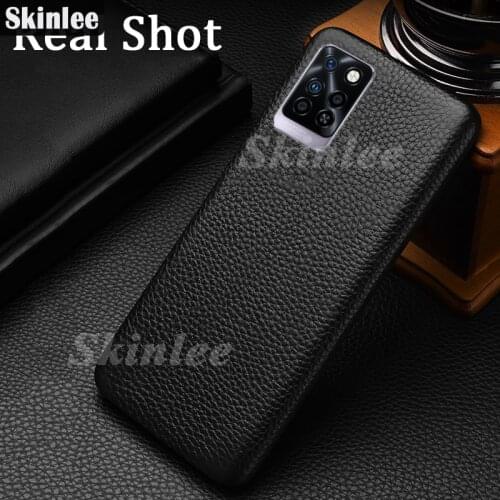 Skinlee Soft Case For Infinix Note 10 Pro Silicone Litchi Pattern PU Leather Shockproof Cover For Infinix Note10 Pro Case