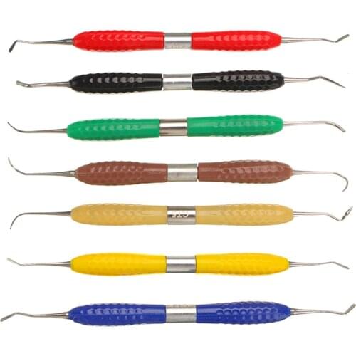 7Pcs/Set Dental Resin Kit Dresser Restoration Thick Handle Filler Aesthetic Repair Composite Titanium Plated Shaper Knife