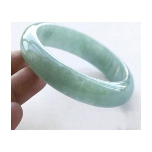 Natural Burmese Jadeite Light Green 54-64mm Bracelet Elegant Princess Jewelry Best Gift