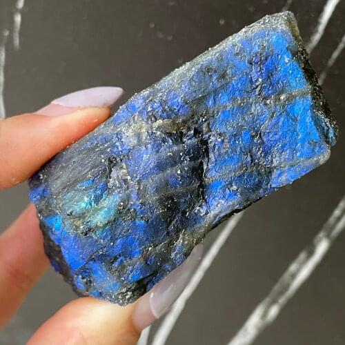 Natural Labradorite Crystal Moonstone Rough Stone Specimen Home Decor