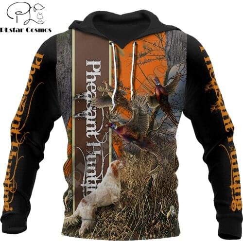 Pheasant Hunting 3D All Over Printed Hoodie Men Hooded Sweatshirt Unisex Streetwear Zip Pullover Casual Jacket Tracksuits KJ0228