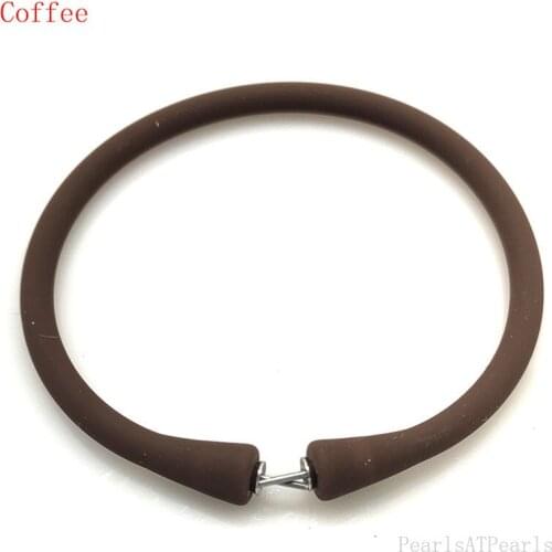 Wholesale 7.5 inches/180mm Coffee Rubber Silicone Band for Custom Bracelet