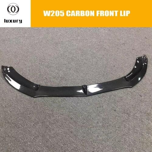 C43 Carbon Fiber Front Bumper Lip Chin Spoiler for Benz W205 C-class Coupe & Sedan C200 C260 C300 C43 with Amg Package (no C63)