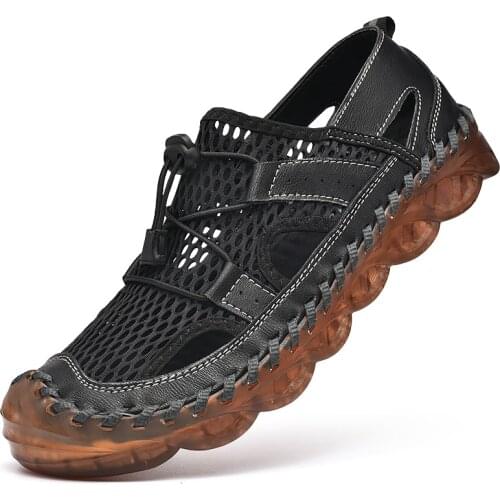 Plus size38-48 high quality aquarium shoes mens breathable net fishing shoes non slip mountaineering cattle shoes сандали туфли