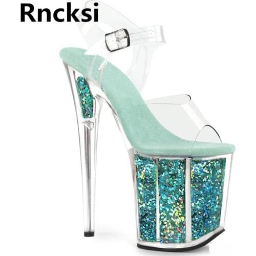 Rncksi Sexy Women Shoes 20CM High Heel Platforms Pole Dance/Performance /Star /Model, Sandals Party / Wedding Sandals