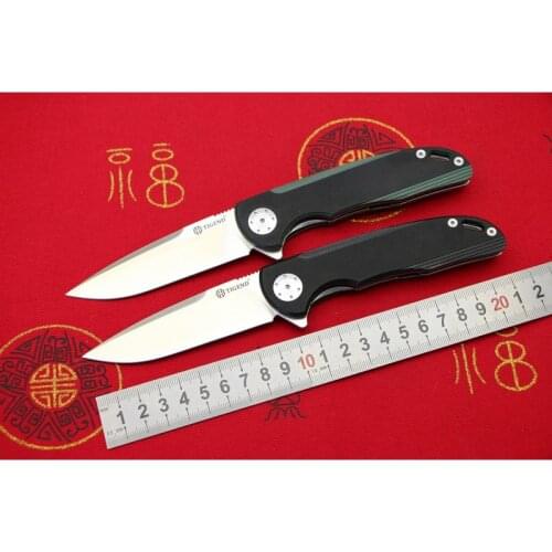 TIGEND CF1010 Flipper folding knife D2 blade G10 + steel handle Camping Hunting Outdoor Survival Pocket Kitchen knives Tools