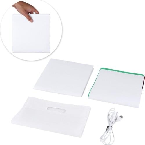 Folding Portable Room Photo Light Box LED Studio Softboxes Photography Lighting Tent Kit 4 Colors Backdrops Switch Control