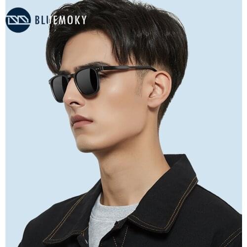 BLUEMOKY Polarized Sunglasses Men Women Fashion Square Frame Shades Ultralight Vintage Travel UV400 Goggles Driving Sun Glasses