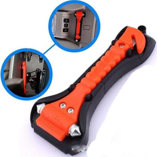 2 in 1 Mini Car Safety Hammer Life Saving Escape Emergency Hammer Seat Belt Cutter Window Glass Breaker Car Rescue Red Hammers